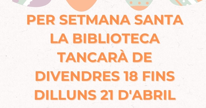 horari setmana Santa